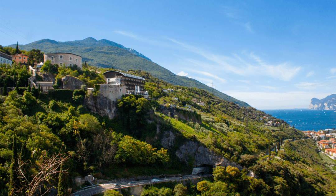 Houses on a mountainside in Lake Garda