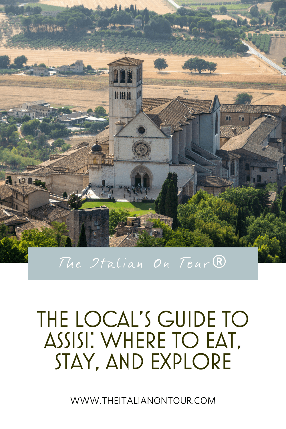 Pinterest Pin about where to stay and eat in Assisi