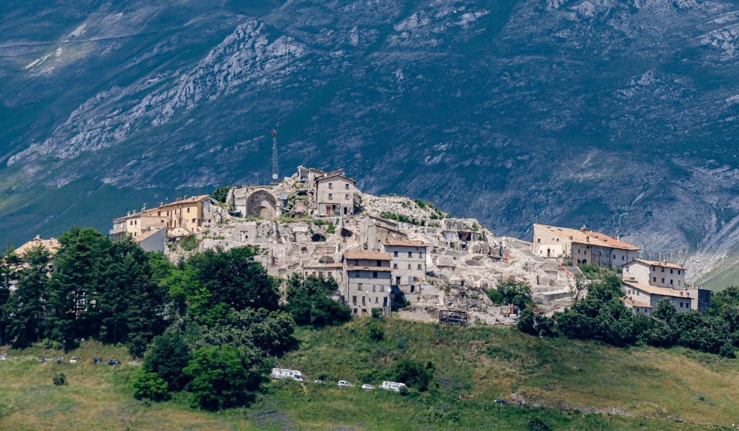 A tiny hilltop town in the region of Umbria