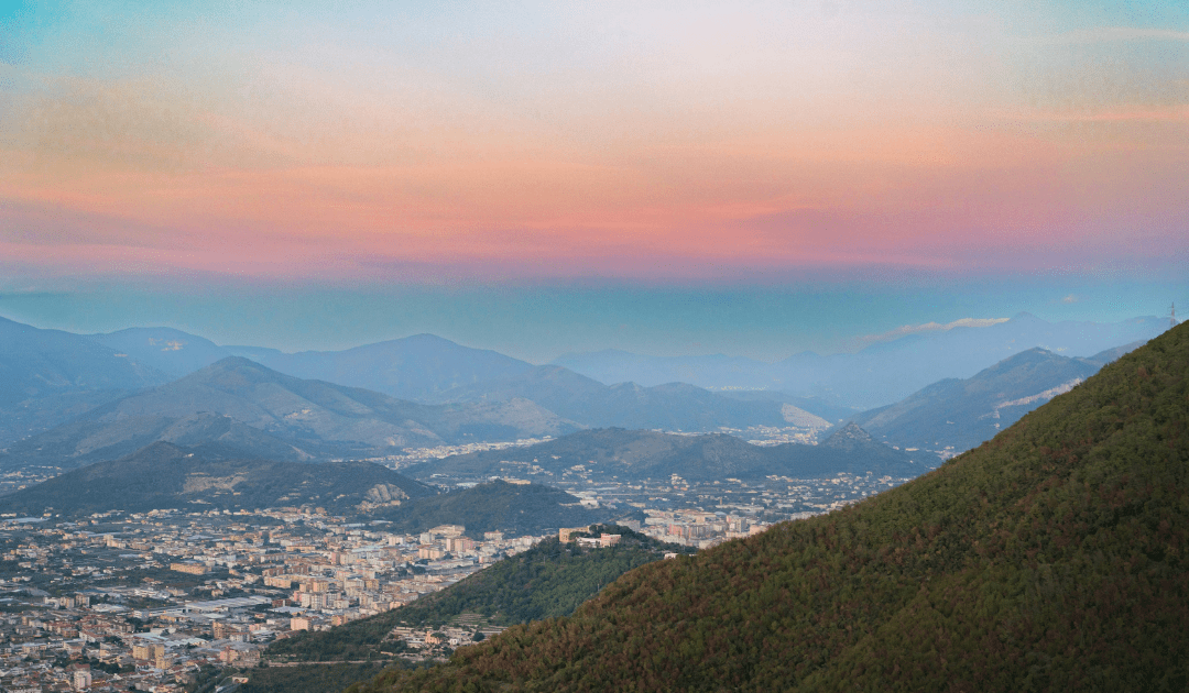 View from a mountain at Sunrise in Umbria